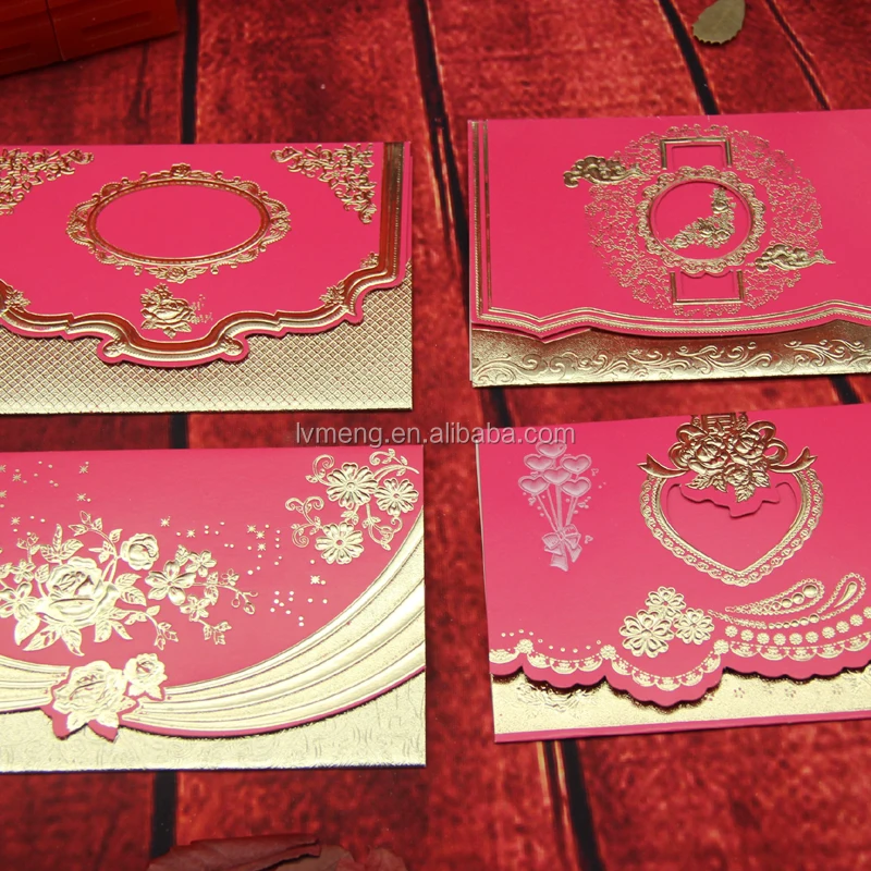 Romantic wedding invitation card hot stamping/ new arrival cheap price wedding small cards