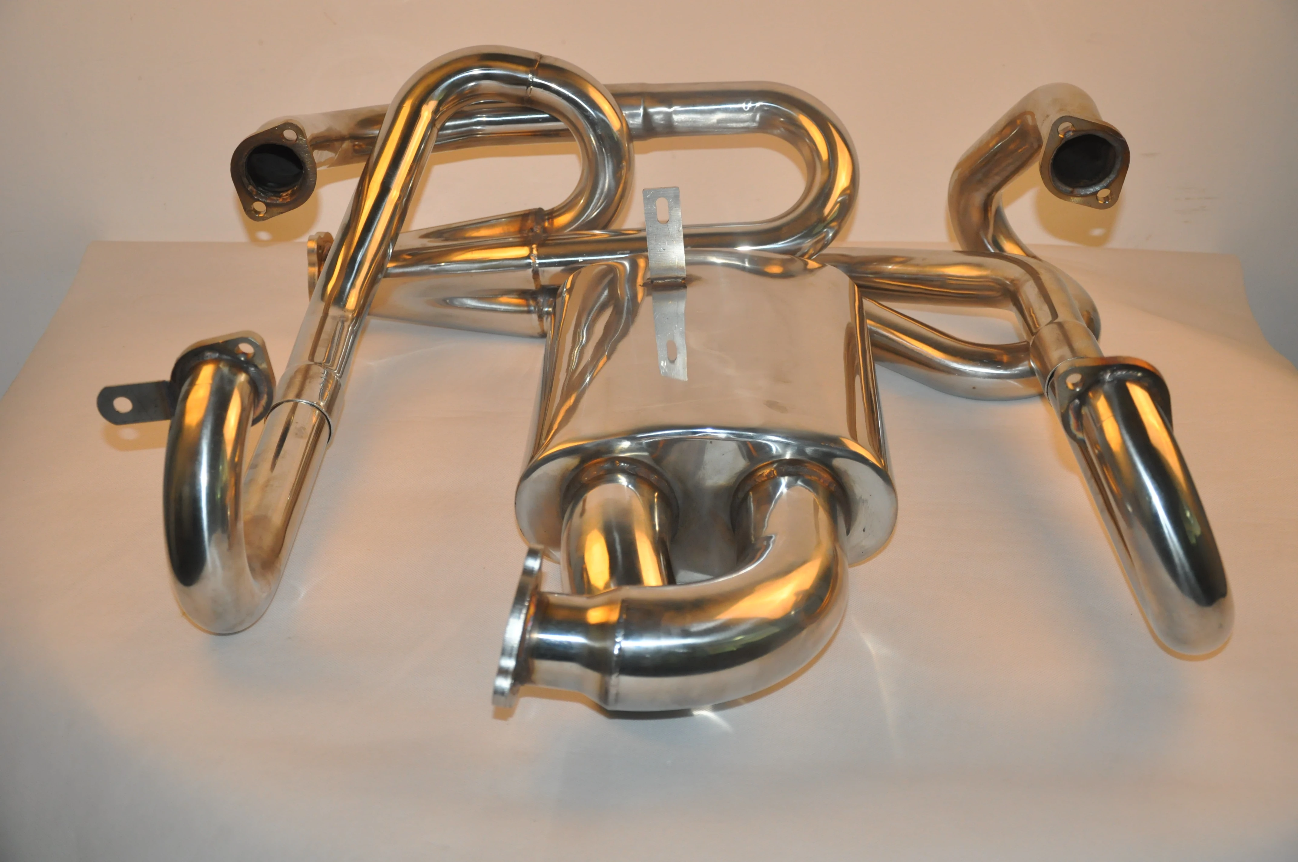 Full Stainless Steel 304 Sidewinder Exhaust Manifold Header & Muffler  For VW Aircooled Beetle Bug