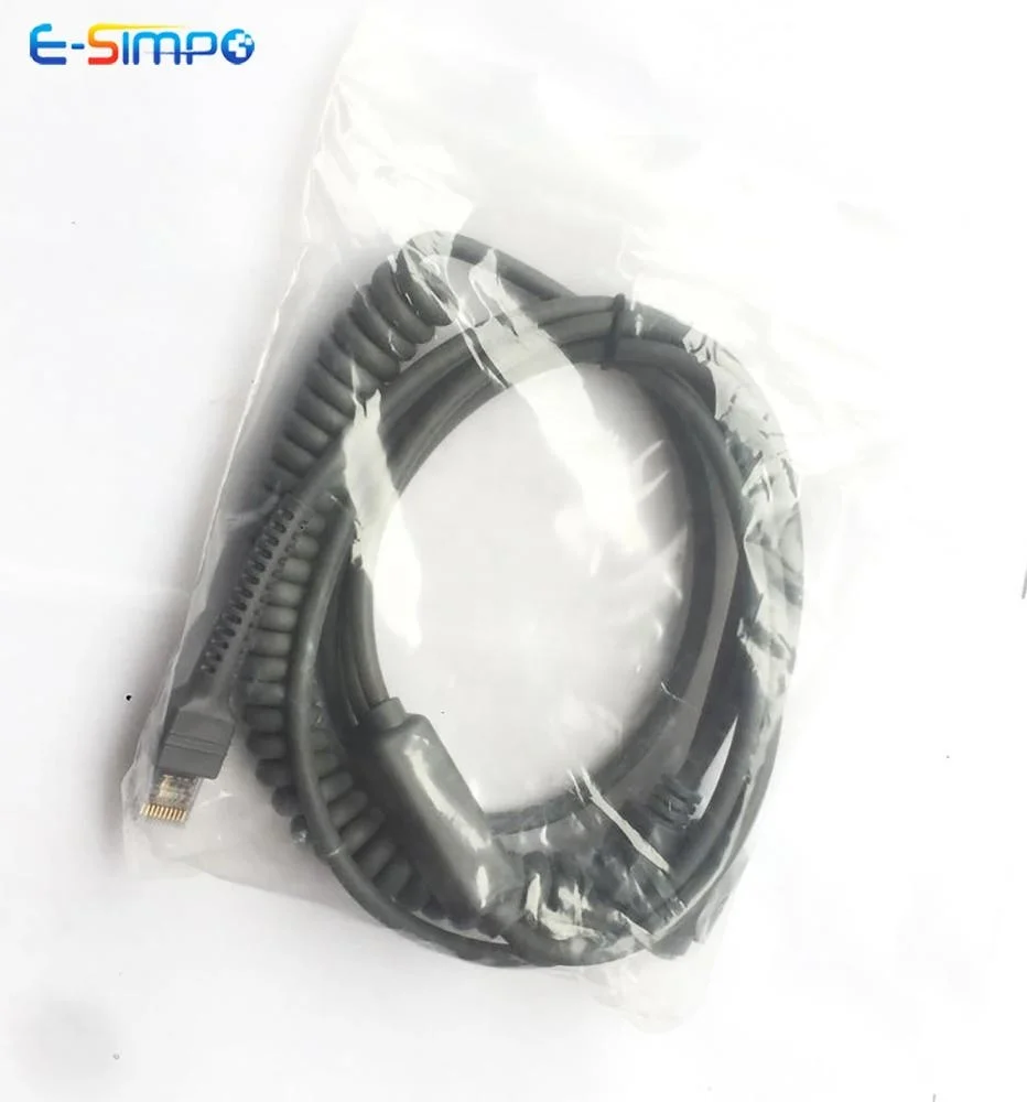 
5M Spiral USB Cable for Barcode Scanner Symbol LS2208 Coiled CBA-U09-C15ZAR USB A male to RJ45 10P10C 