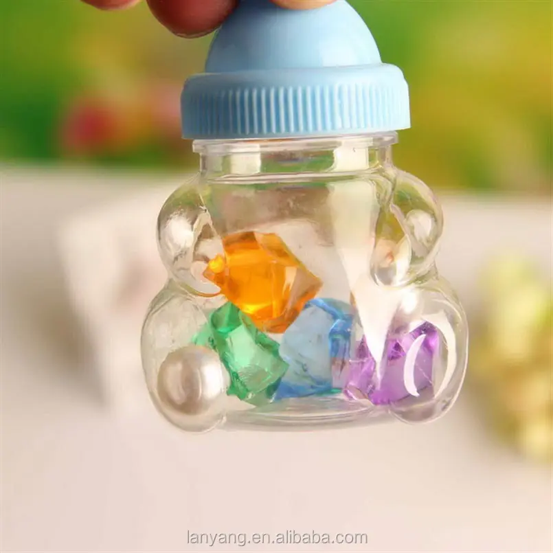 Baby Shower Plastic Candy Box Bottle Pink Girl Blue Boy Birthday Party Favors Christmas Gift (Baby Shape)