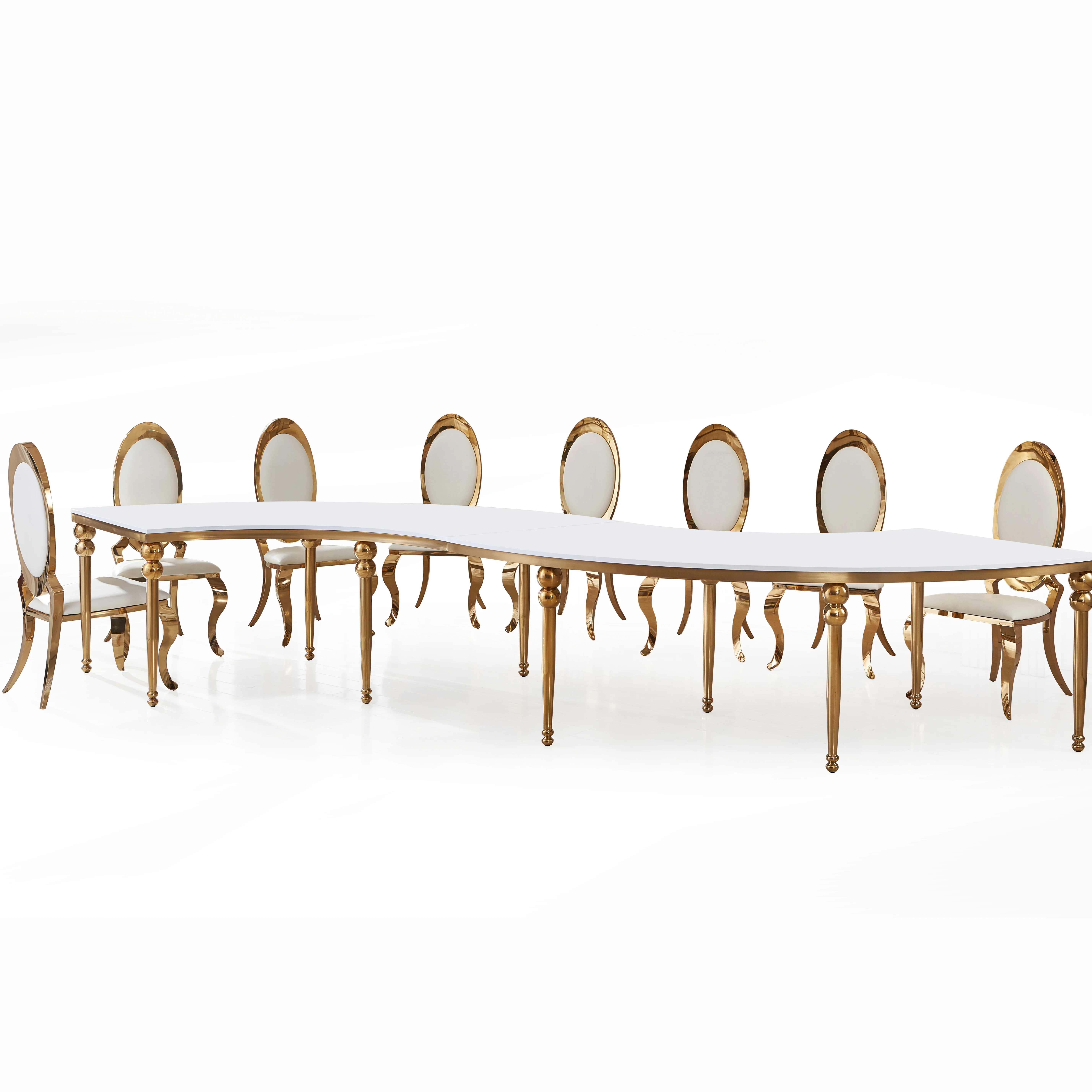 Wholesale contemporary large round stainless steel dining table for wedding event