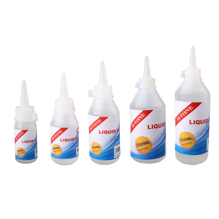
Custom Silicone liquid glue stick craft stationery school water glue for paper 30/60/100/200/250ml Clear liquid gule for slime 