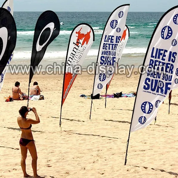 Наружная реклама Стекловолоконный шест под заказ полиэфирный флаг каплеобразный баннер открытый пляжный