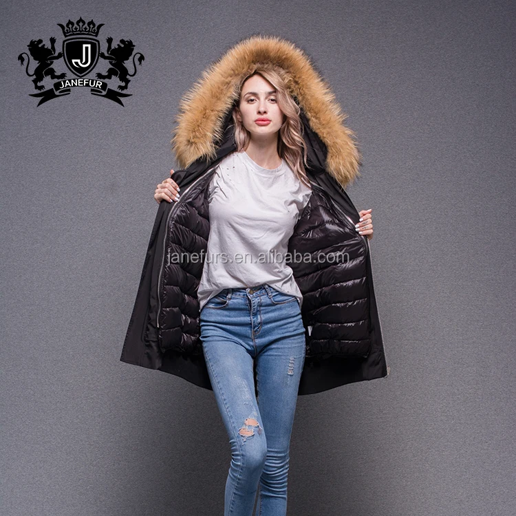 Новинка 2018 года; Лидер продаж; модная кожаная куртка с воротником из меха енота натуральный мех пальто