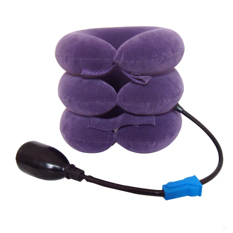Inflatable medical household full-fleece three-layer cervical traction device neck and neck stretch massage device