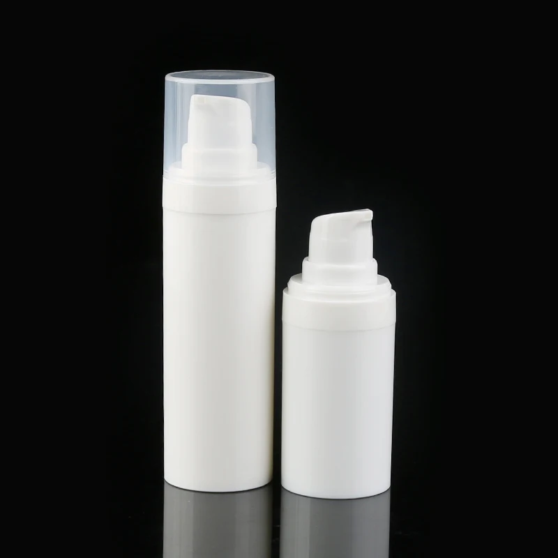 Refillable White Airless Pump Bottle 15ml 30ml 50ml  Cream Lotion Bottle For Toiletries Liquid