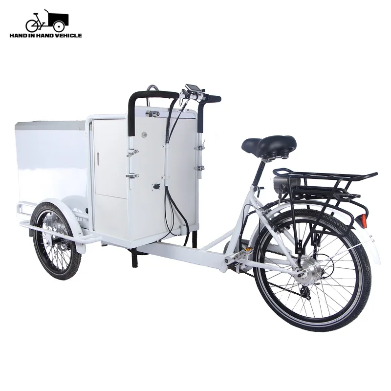 
Outdoor push drinking bike solar power ice cream cart freezer electric tricycle for sale street vending electric ice cream bike 