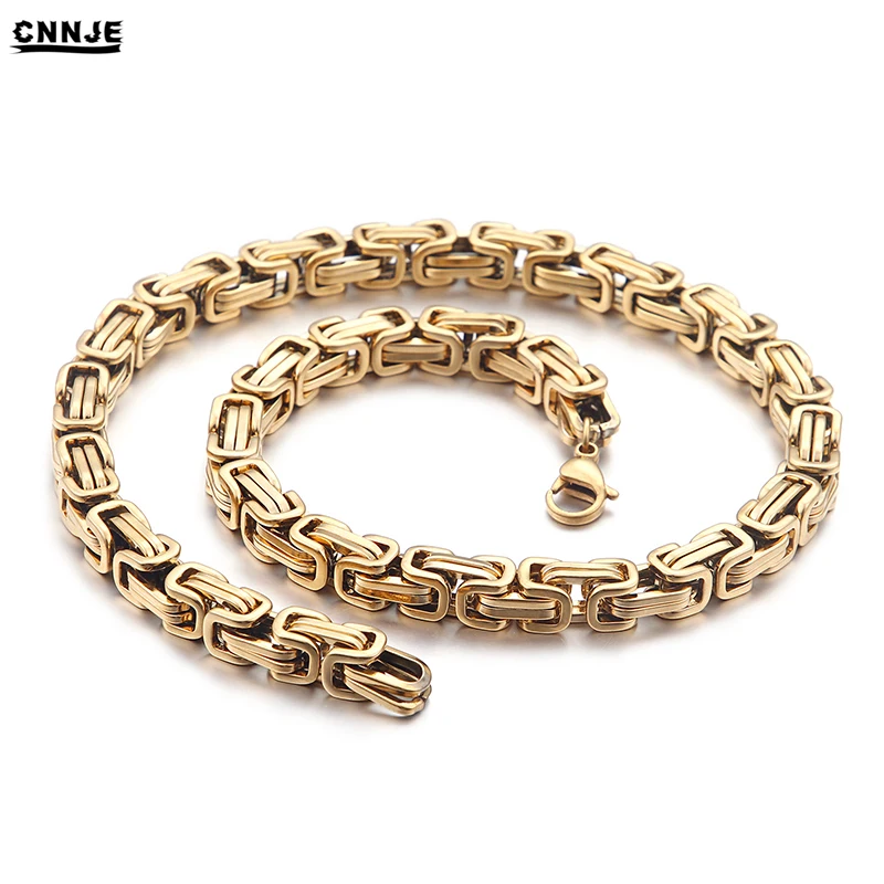 
Wholesale Mens Heavy Link Biker 18K Gold Stainless Steel Chain Necklace 