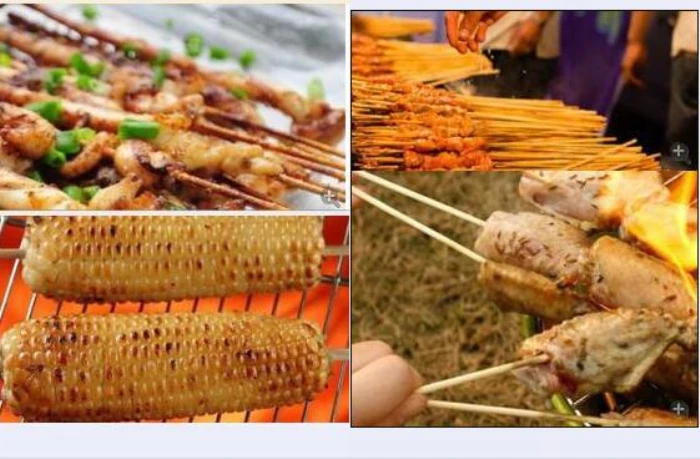 High Quality Bamboo Sawdust Square type machine-made bbq rotisserie bbq bamboo skewer export standard bamboo skewers