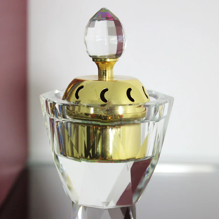 arabic bronze copper decorative crystal glass censer