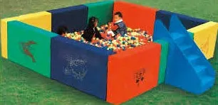 PVC and Sponge Soft Play Ball Pool/plastic Ball Pool/square Kids Ball Pool with Ladder QX-11124E