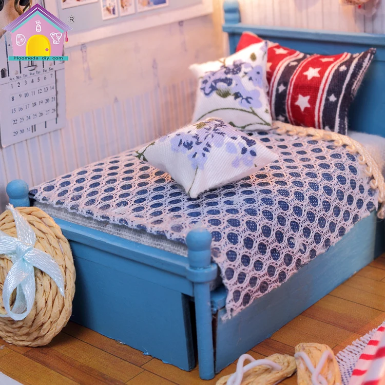 Handmade 3d Diy House Model Kit Miniature Led Light Diy Dollhouse Miniature Furniture Educational Toys Wooden Kids Doll House