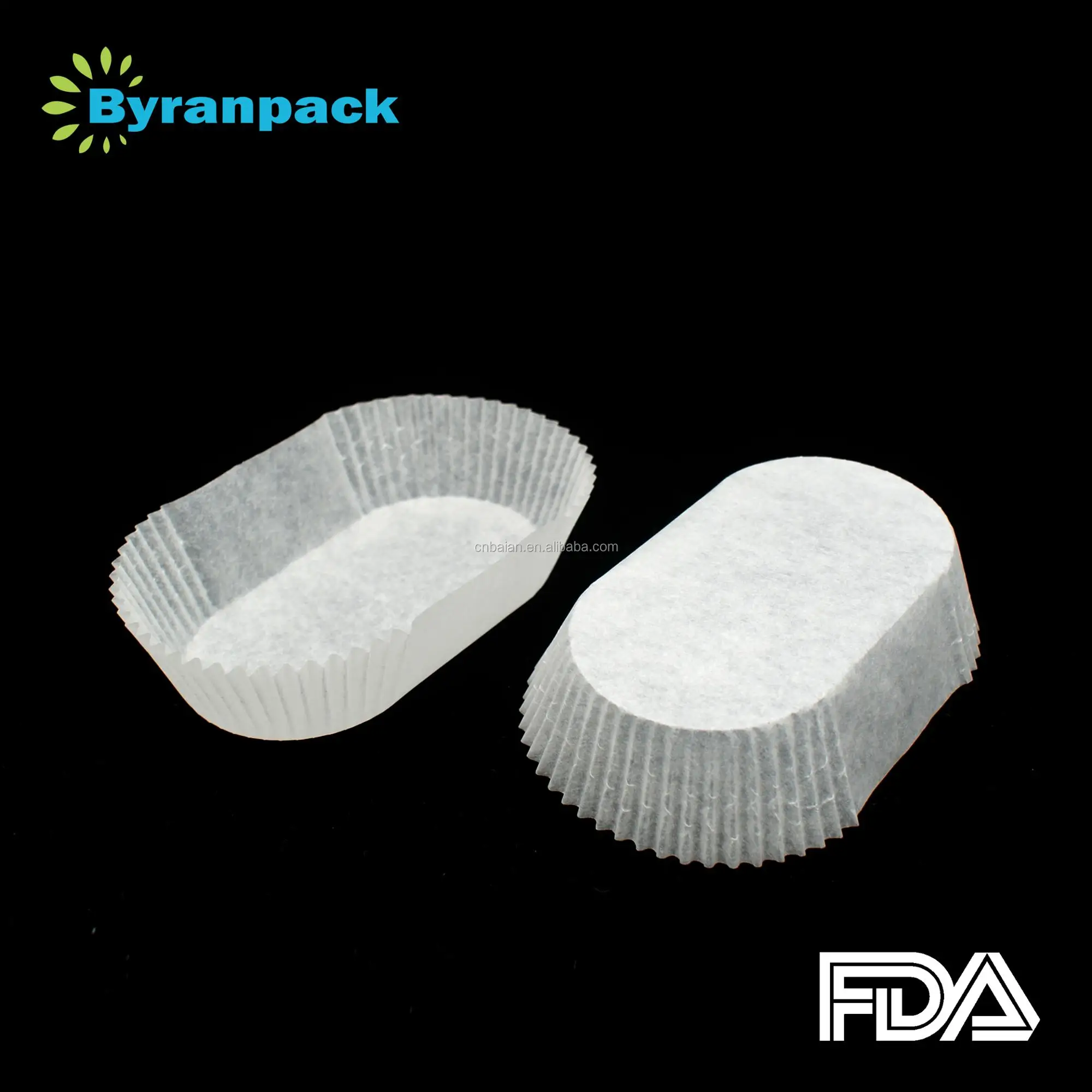 Oblong white translucent Europe greaseproof paper muffin cupcake paper