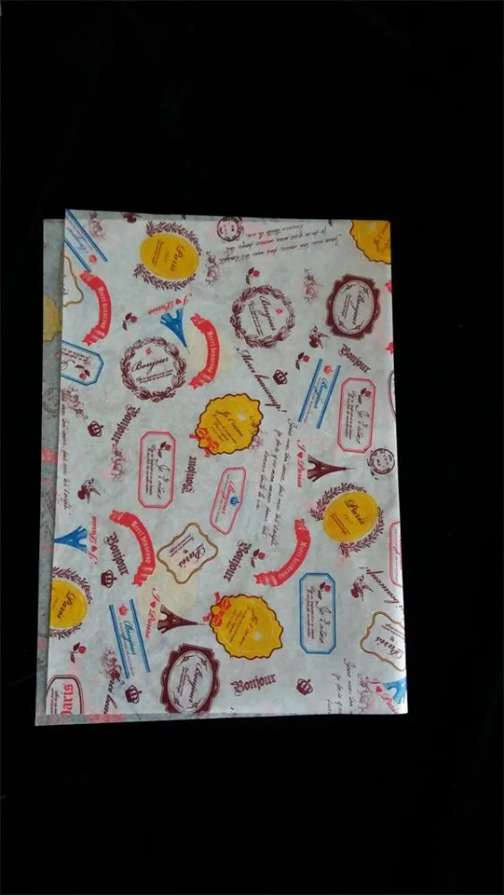 
12*12inch Food grade custom printed wax paper/food wrapping paper 