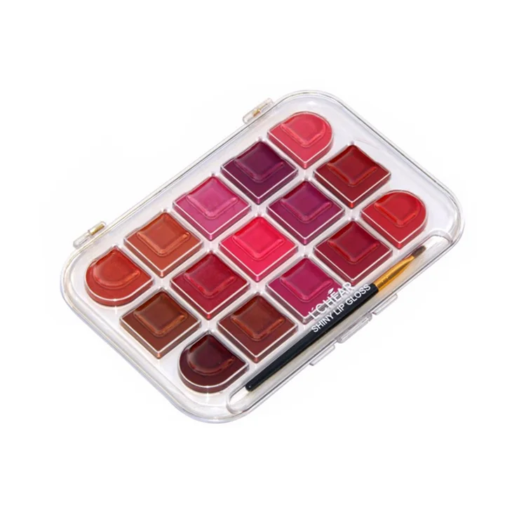 
Lchear 15 видов цветов блестящие блеск для губ Макияж Палитра Набор 