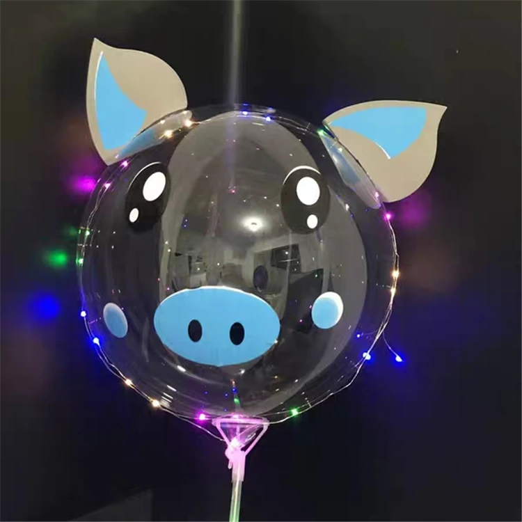18 Inch Inflatable Bobo Led Balloon Bobo Balloon with sticker  For Christmas and Party Decoration