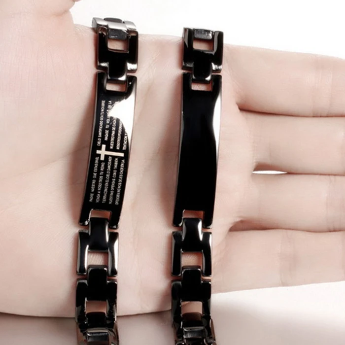 2021 Fashion Man Bracelet Custom Jewelry Stainless Steel Black Mens Bracelet For Men