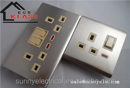 Nigeria New Design Decorative Hotel Electric Light Wall Switch and Socket Supplies 3 Years 220V 40000times