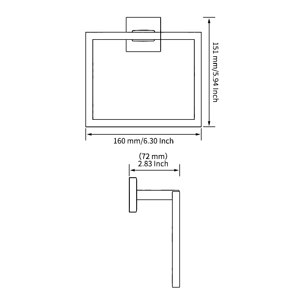 
SUS 304 Stainless Steel Bath Towel Holder Hand Towel Ring Hanging Towel Hanger Bathroom Accessories Contemporary Hotel Square St 