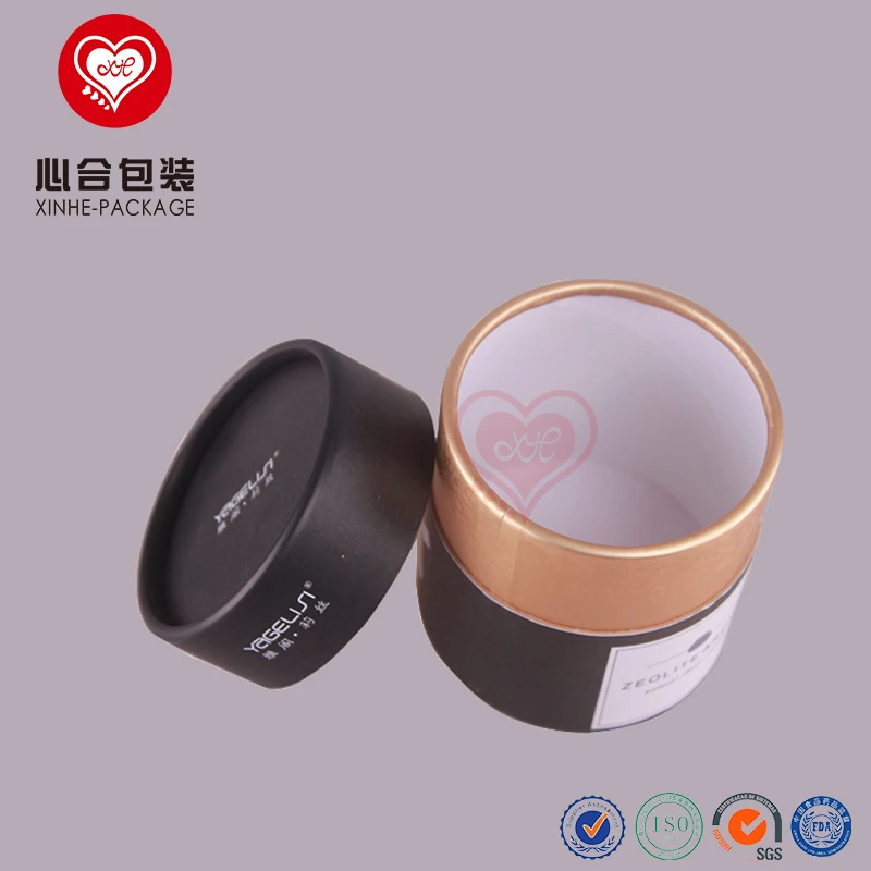 
cardboard tube black cylinder Kraft paper box packaging/paper case packing box with screw lid 