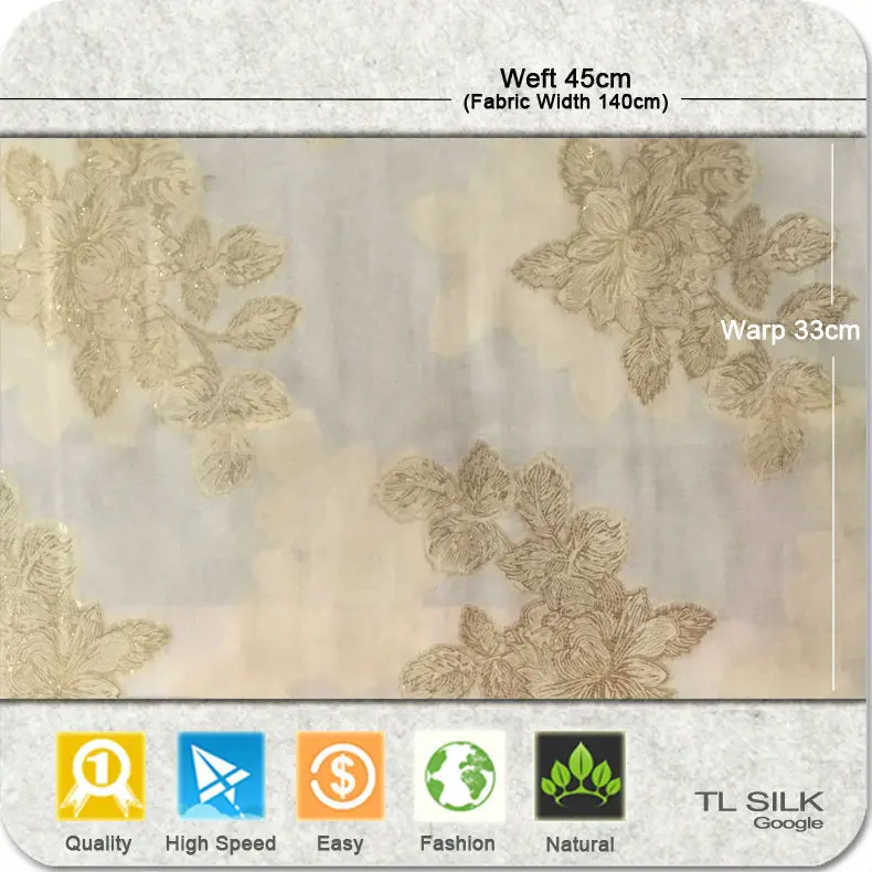 Fashion Silk Jackard Metallic Lurex Fabric