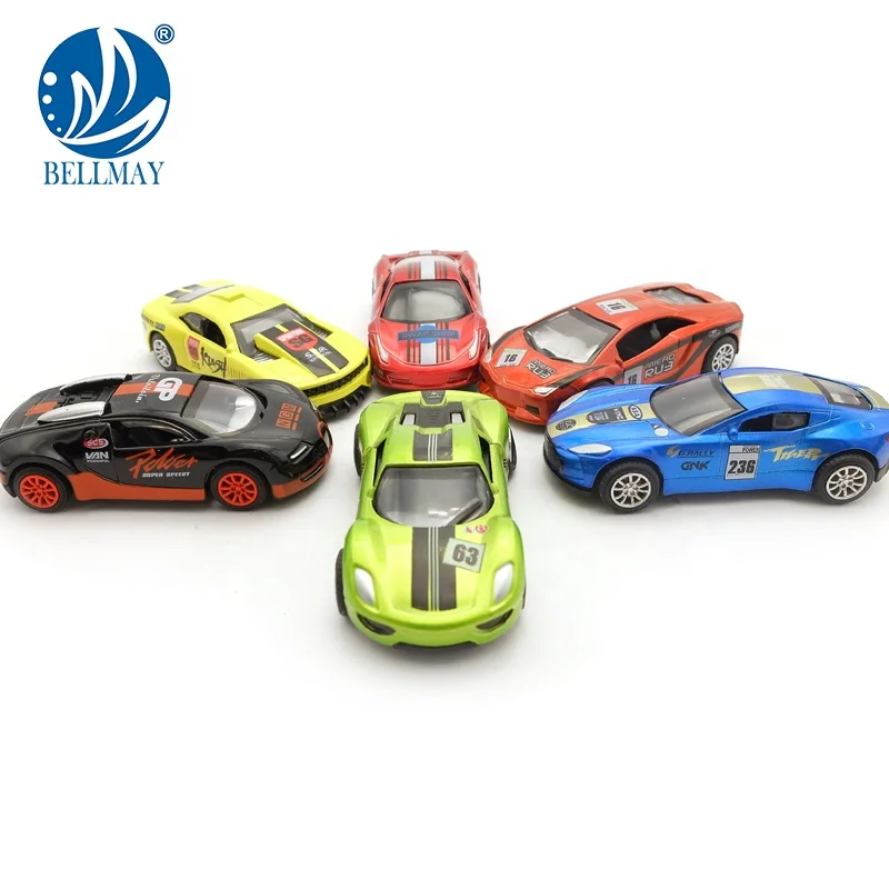 Bemay Toy Hot Selling 11pcs Slide Super Speed Car, Vintage Miniatures Small Metal Free Wheel Car Model Toys for Kids
