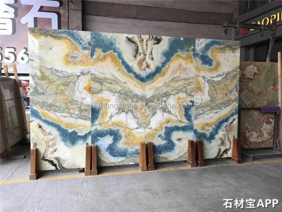 
Good Quality Building Material Natural Polished Blue Onyx Slab Sale 