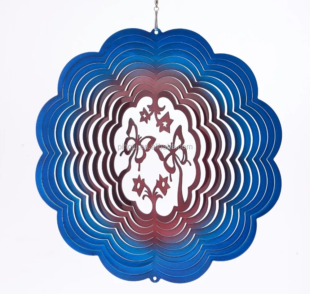 Низкая цена, ветровой Спиннер из нержавеющей стали-3D лазерная резка, ветровой Спиннер-бабочка