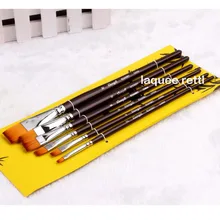 5 pcs Nail Art Brush Flat Head Painting Polish Set High Quality