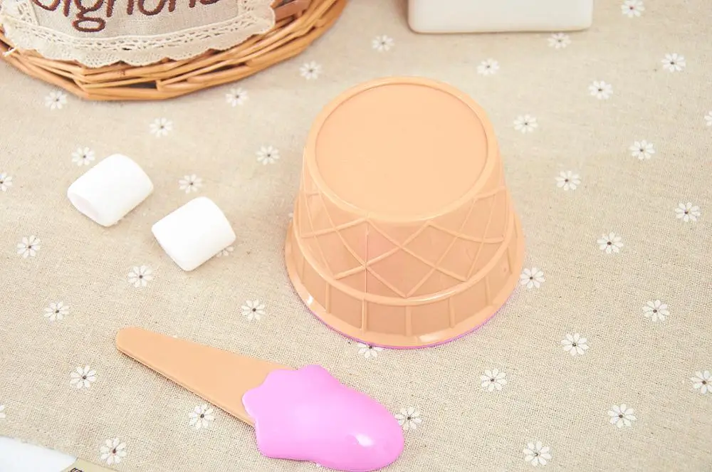 Индивидуальная Экологически чистая многоразовая пластиковая чашка для мороженого, Красивая пластиковая чашка, чашка для мороженого и ложки