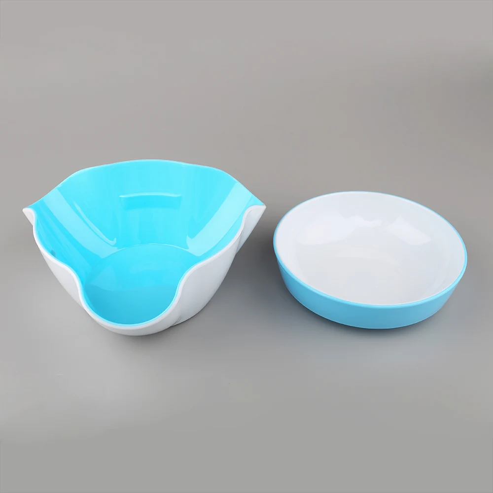 Уникальный дизайн, треугольная пластиковая миска для еды с тарелкой для egusi