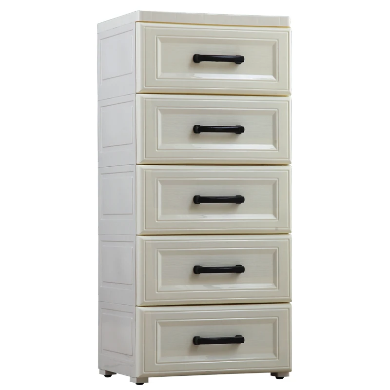 Haogle 2024 New Design Modern Luxury Housewares Bedroom Furniture Closet Plastic Drawers 5-tiers Baby Plastic Wardrobe Cabinet