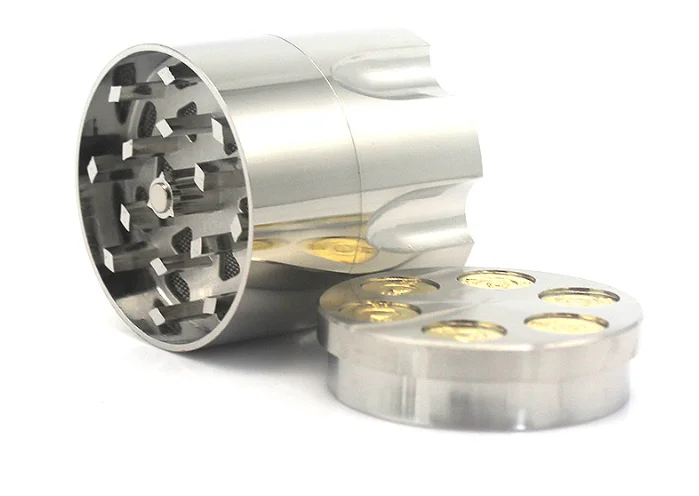CNC made high plated gold gun precision aluminum herb grinder