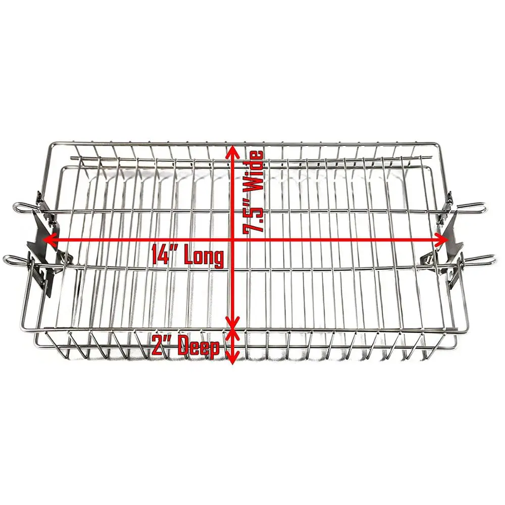 Stainless Steel Flat Spit Rotisserie Chrome Plated Grill Basket BBQ Grills Tool set Barbecue Accessories Utensils Grilling Tools