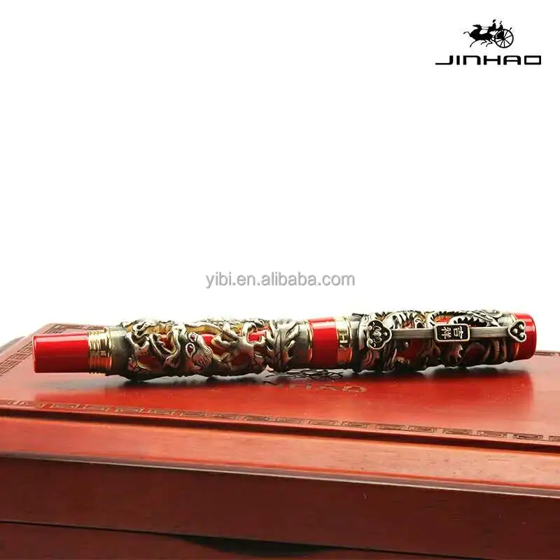 Jinhao Dragon Phoenix Fountain Pen Writing Luxury Case Set Vintage Collection with Ink Refill Converter Signature pen