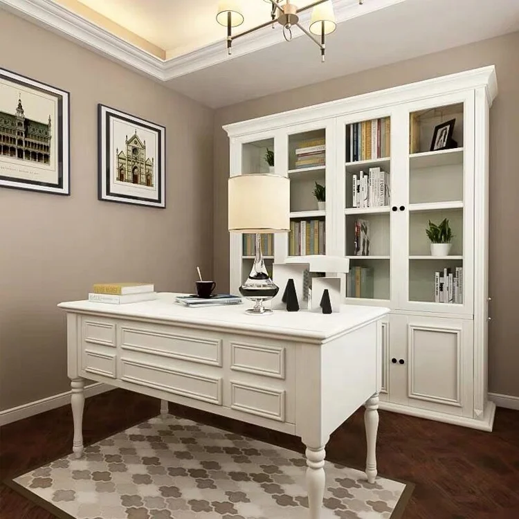 Solid wood bookcase display cabinet modern simple study rack oak glass door bookcase