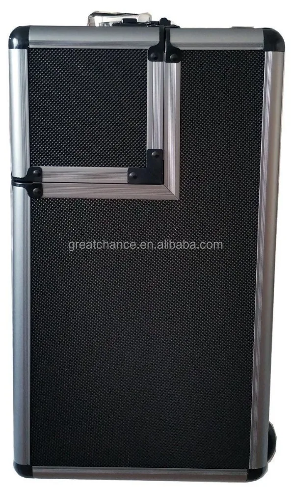 
New Aluminium Black Pilot Case Wheeled Briefcase Carry Case Travel Work Business 