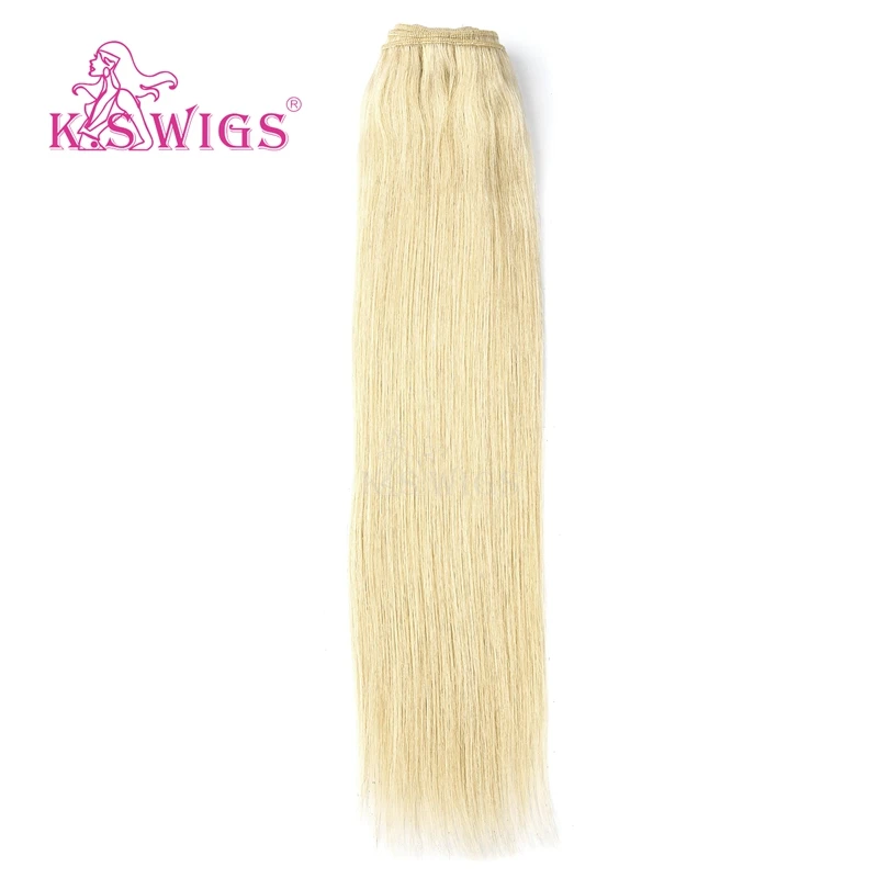 
K.S WIGS Raw Kinky Straight Hair 613 Straight 16 Inch 16 18 20 Inch Straight Human Hair Weave 