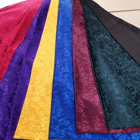 Chinese popular custom 100% polyester satin Jacquard  fabric for garment