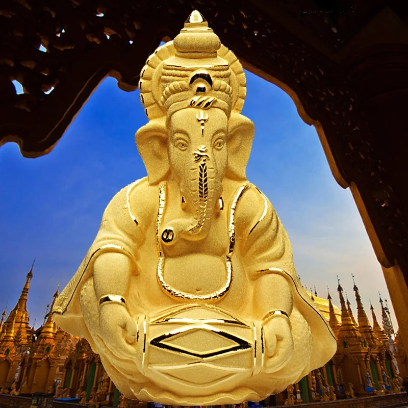Traditional Religious 24k Indian God Statue Elephant Hindu God Figurines Custom Statue Ganesha Elephant God