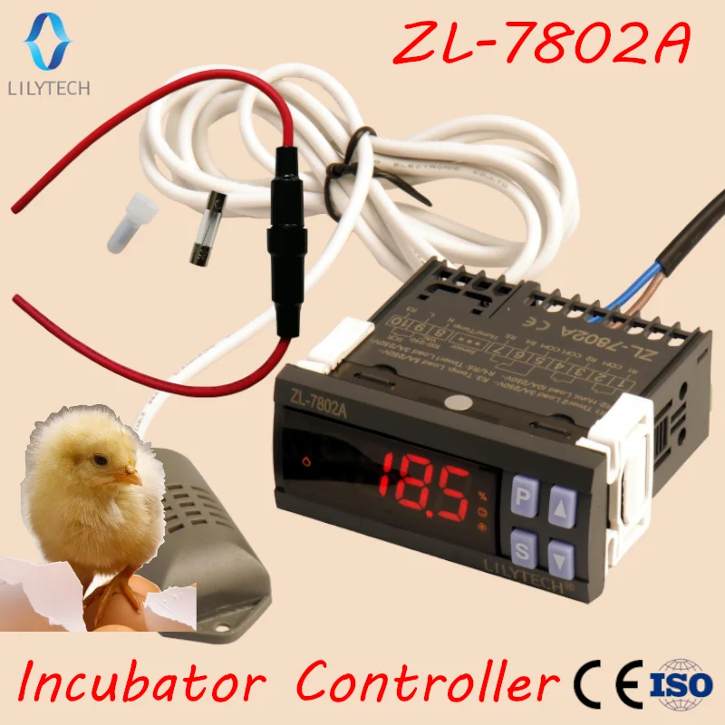 
ZL-7802A, контроллер температуры и влажности, гигростат термостата, контроллер инкубатора, номинальная мощность 5А для нагревателя 