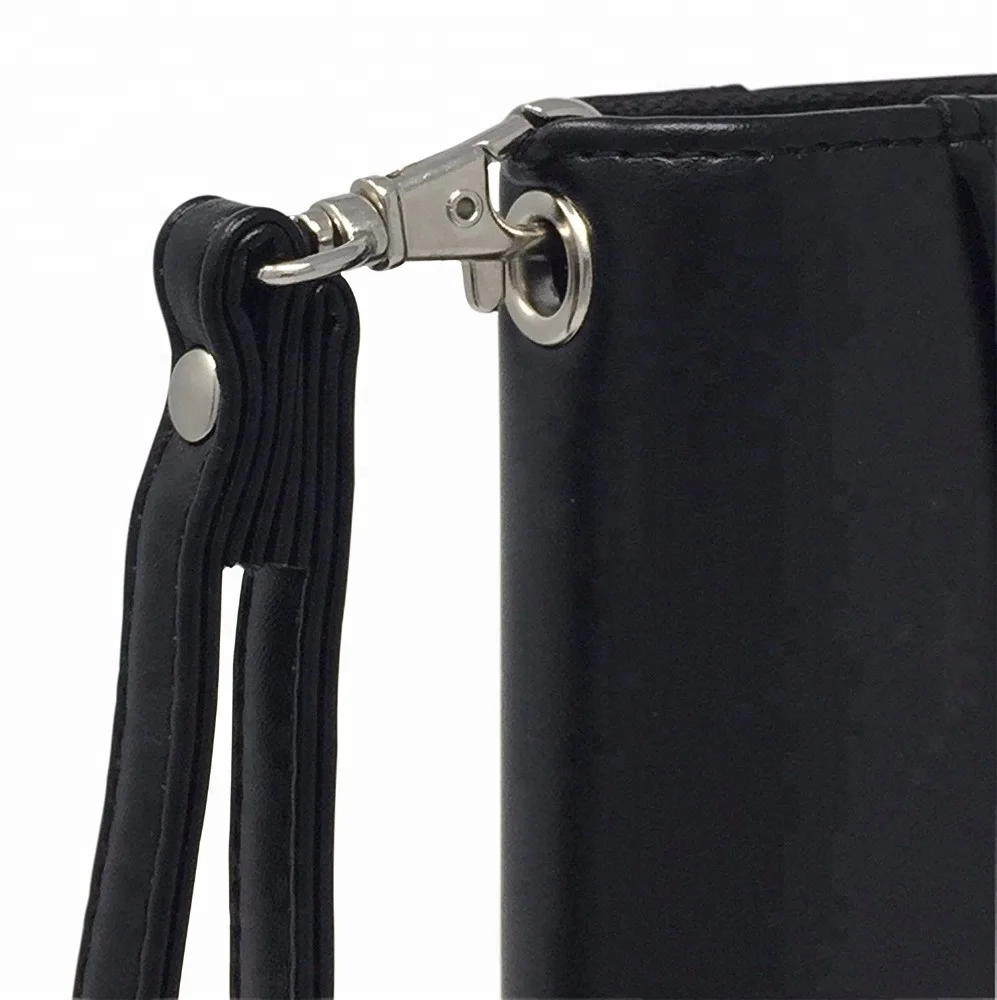 Professional Black PU Leather Portfolio Binder Organizer Zippered Portfolio Folder