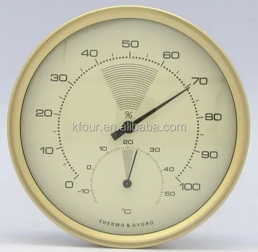 Metal weather station accessories with barometer thermometer hygrometer and clock mechanism movement