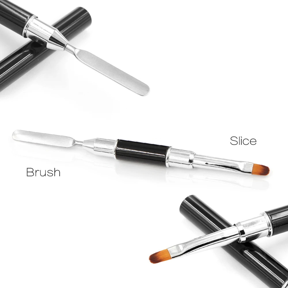 Private Label 2 Side Pen Nail Art Brush Flat Pen Drawing Painting Dual-Ended Tips Dust Clean Builder Tools Manicure