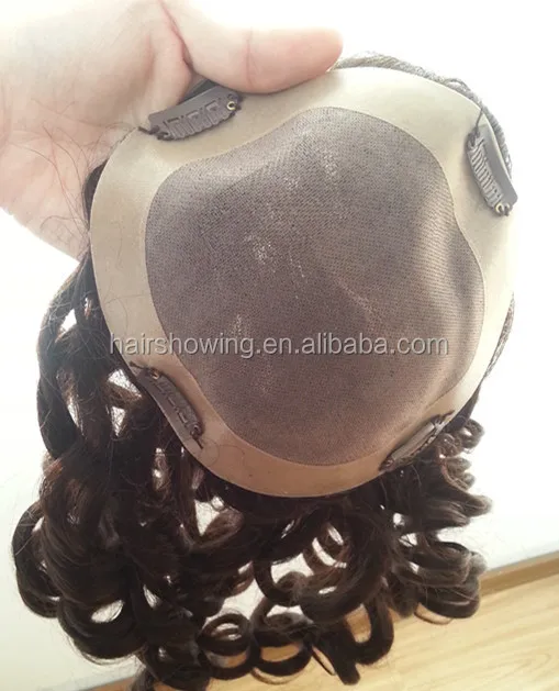 Customized human hair women topper hair replacement
