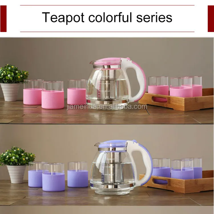 Promotional gift french strainer heat resistant teapot kitchen moroccan glass tea pot for stainless steel glass tea pot