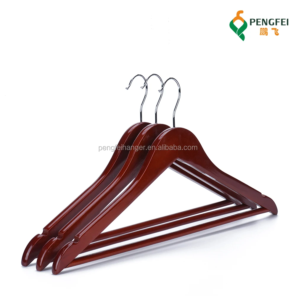 Wholesale Manufacturer Thicken Clothes Hanger Wooden T Shirt Cloth Hangers For Boutiques