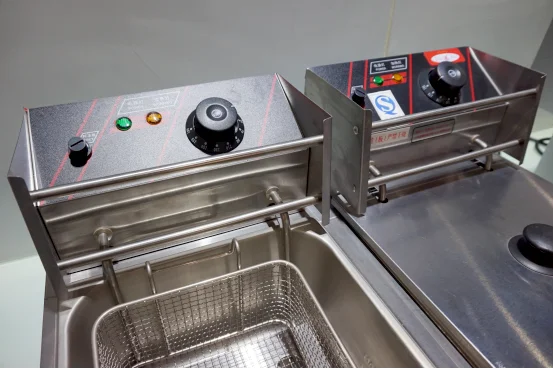 Heavy Duty Electric Stainless Steel Commercial 2 Tanks 2 Baskets Countertop Deep fryer