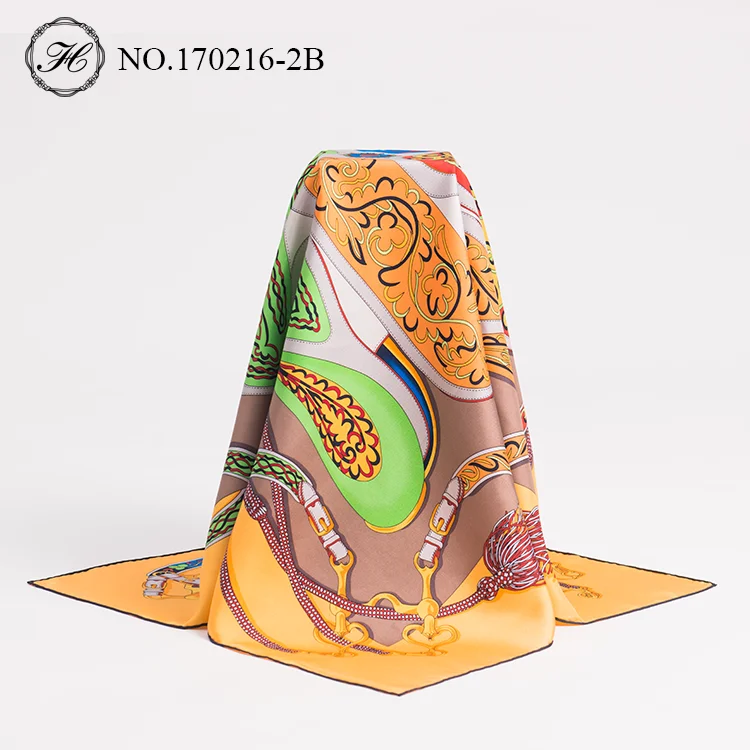 Manufacturer Fashionable Custom Scarf Spanish Scarves Silk Shawls Hand-Rolled Hem