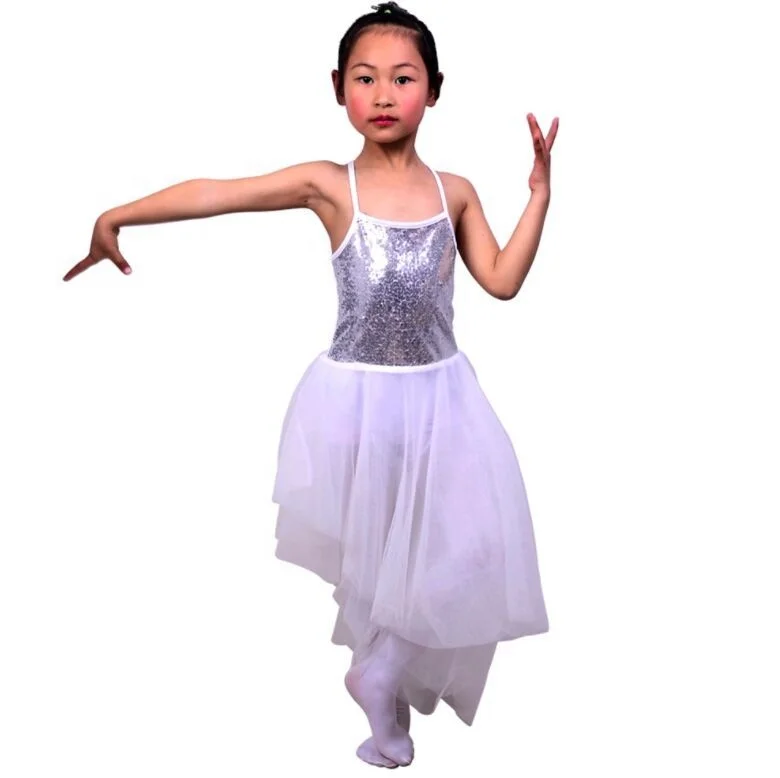 JW China dance costume manufacturer performance ballet mesh tutu skirt lyrical dance costume dress dancewear kids dance costume